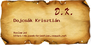 Dojcsák Krisztián névjegykártya