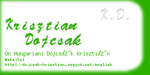 krisztian dojcsak business card